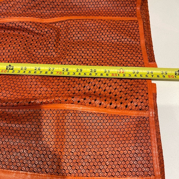 RARE $1150 Veronica Beard laser cut Leather Dress Full Zipper Short Sleeve Sz 4 - Picture 14 of 16